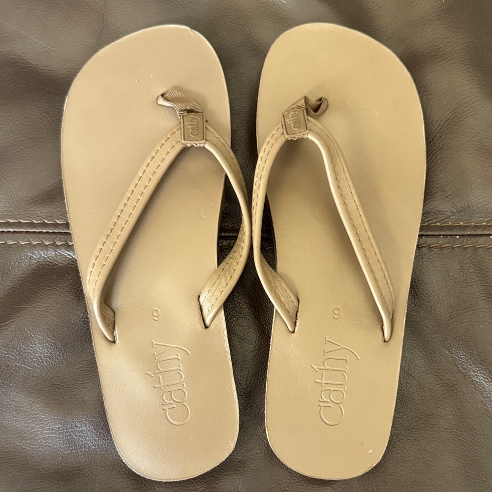✅NEW “Cathy” Brown Leather Womens Flip Flops